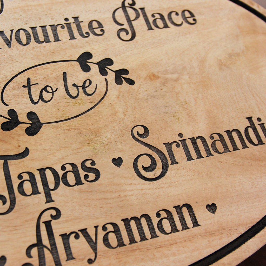 Together Is Our Favorite Place To Be Family Sign - Hanging Signs - Hanging Signs for Home - Custom Hanging Signs - Wooden Name Signs - House Name Plates - Woodgeek Store