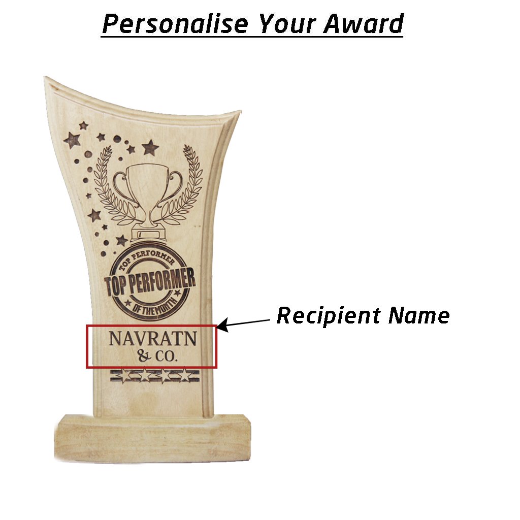 Top Performer Award & Wooden Trophy. Custom trophies make great employee appreciation gifts. Employee Recognition Awards make the best thank you gifts for the Top Performer of a company.