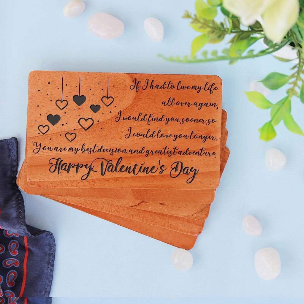 A Set Of Personalized Wooden Cards. Valentines Day Cards. Customize your own valentines day card for husband, valentine cards for boyfriend, Valentines Day cards for friends, Funny Valentines Day Cards