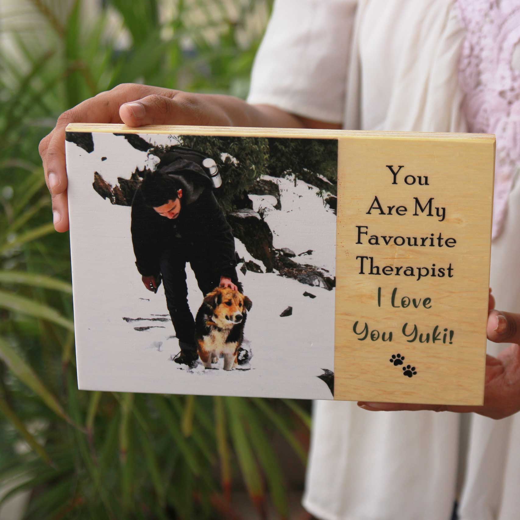 Wood Photo Block For Dog Lover | Photo Frame Gift For Pet Lover