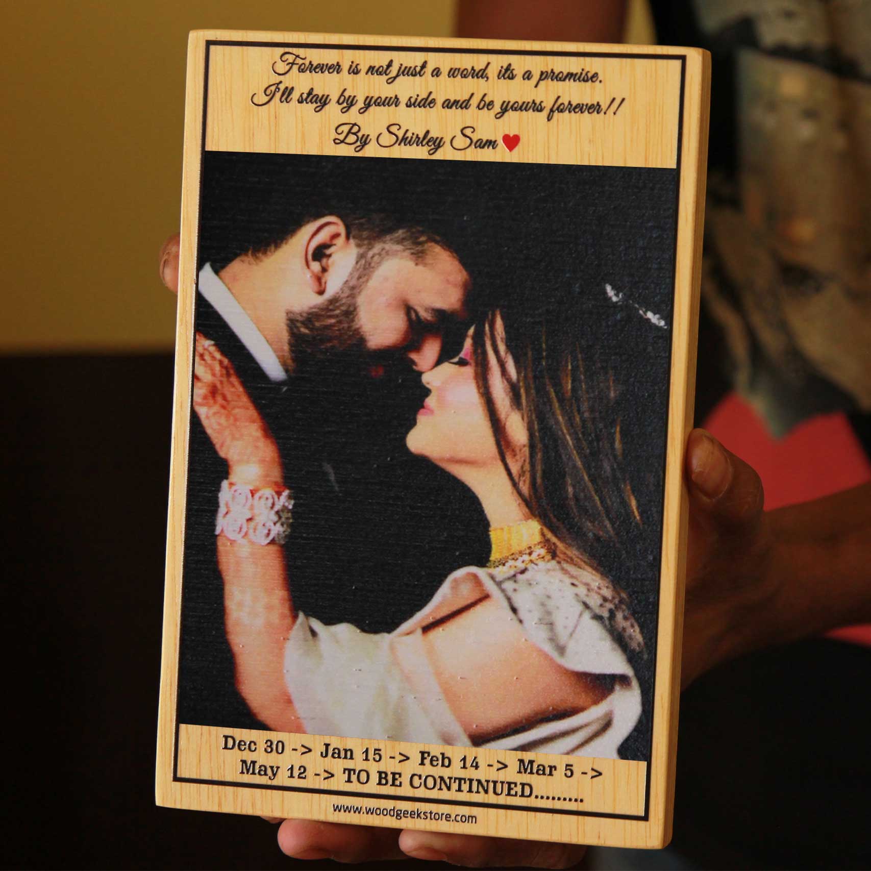 Personalized 10th Anniversary Gift For Husband & Wife | Photo Print On Wood