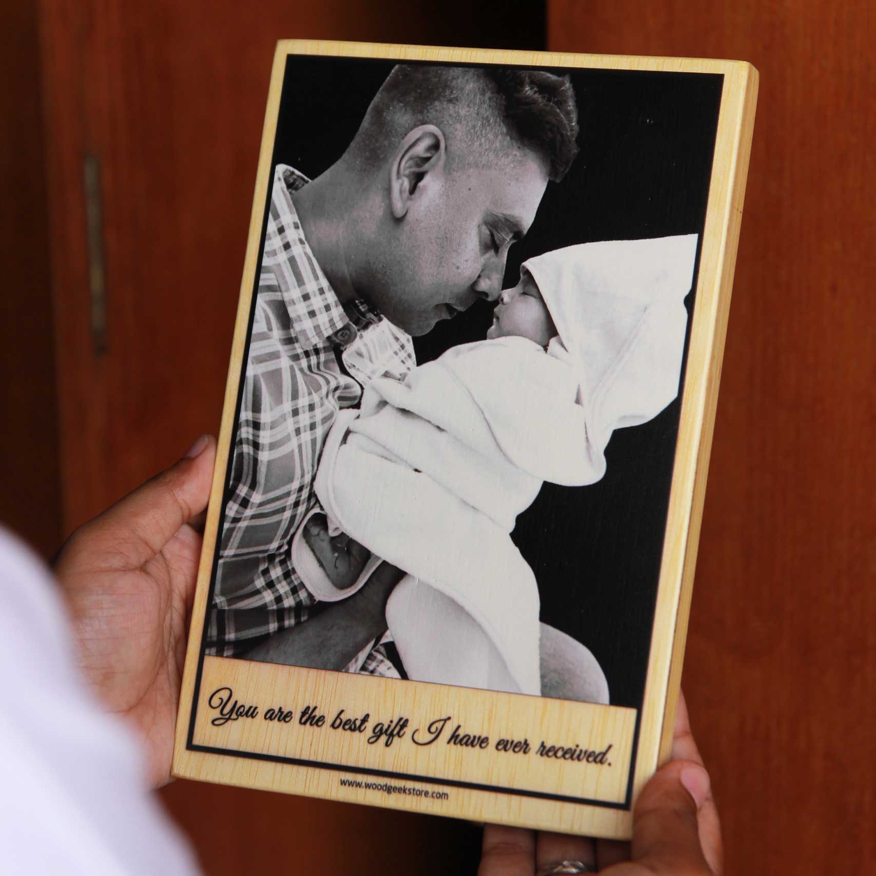 Wood Photo Frame For Dad | Photo Print Gift For Father