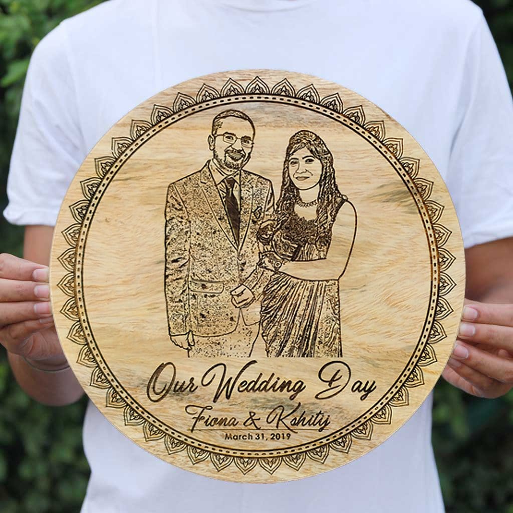 Our Wedding Day Personalized Engraved Wooden Frame