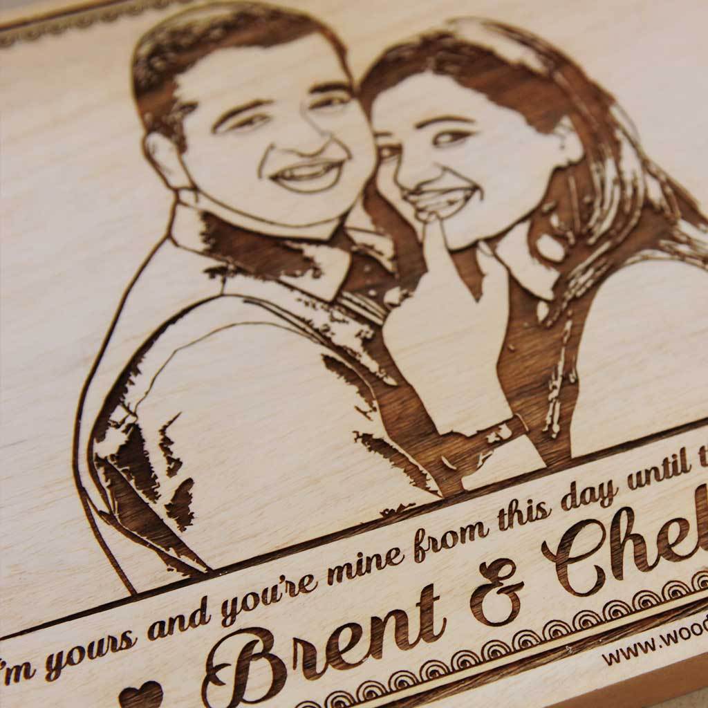 I'm Yours And You're Mine From This Day Until The End Of My Days - This Is Rob Stark and Talisa's Wedding Vows In Game of Thrones - Personalized Wooden Frame & Wooden Plaque - Looking for photo gifts? This Wood Engraved Photo Makes Great Wedding Gifts - Customized Wooden Poster in Mahogany & Birch Wood by Woodgeek Store
