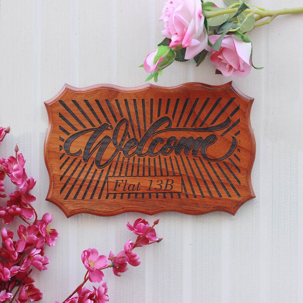 Personalized Wooden Welcome Signs for Home | Engraved House Nameplates ...