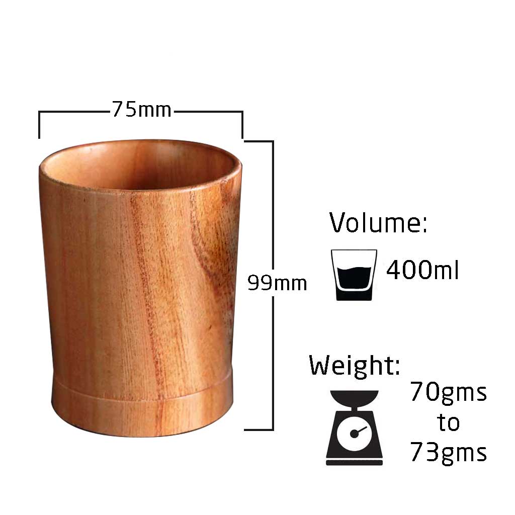 Personalized Neem Wood Whiskey Glasses Set | Handmade Wood Goblets