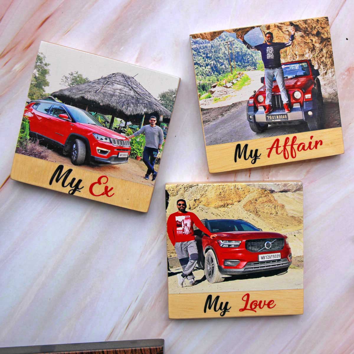 Wood Photo Block For Car Lovers - Set Of 3| Photo Gift For New Car Owners