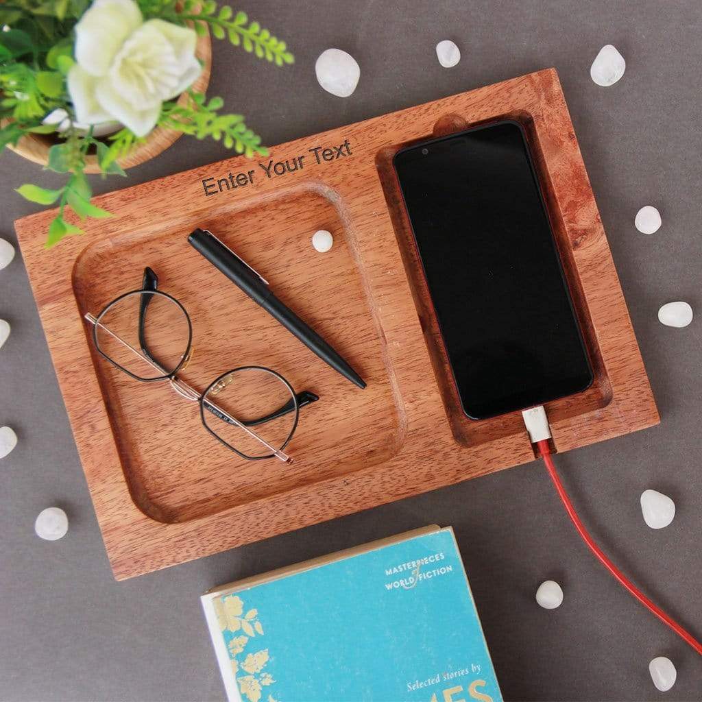 Office Phone Tray With Charging Station