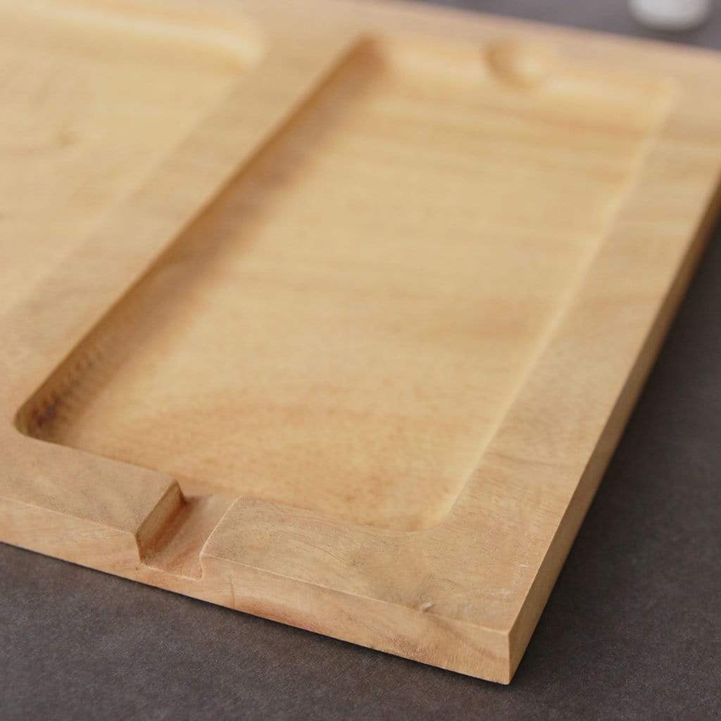 Wood Valet Tray with Charging Station