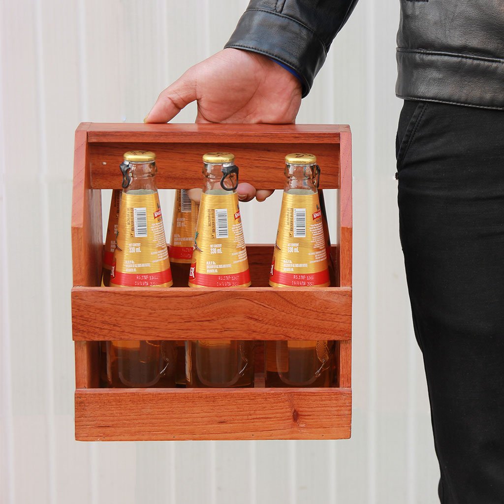 Wooden Beer Carrier| Wooden 6 Pack Beer Holder| Unique Bar Accessories ...