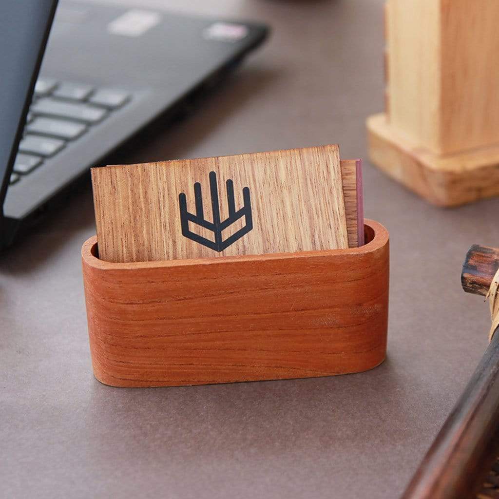 Personalized Visiting Card Holder|Wooden Visiting Card Holder -  woodgeekstore