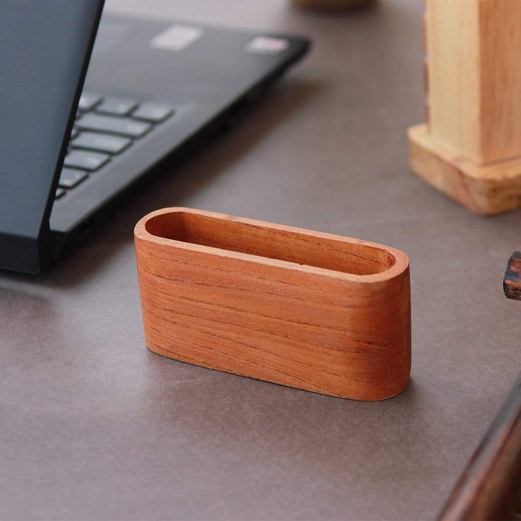 Wooden Business Card Holder - This Wooden Visiting Card Holder Makes Great Office Desk Decor - These Office Accessories Are Great Gifts For Colleagues And Employees. This Personalized Business Card Holder Can Be Engraved With Name.
