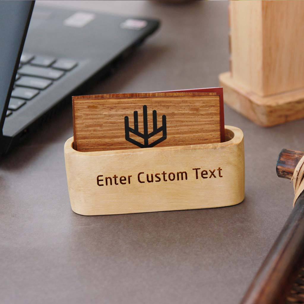 Bundle - Wooden ashtray and Wooden Business Card Holder.