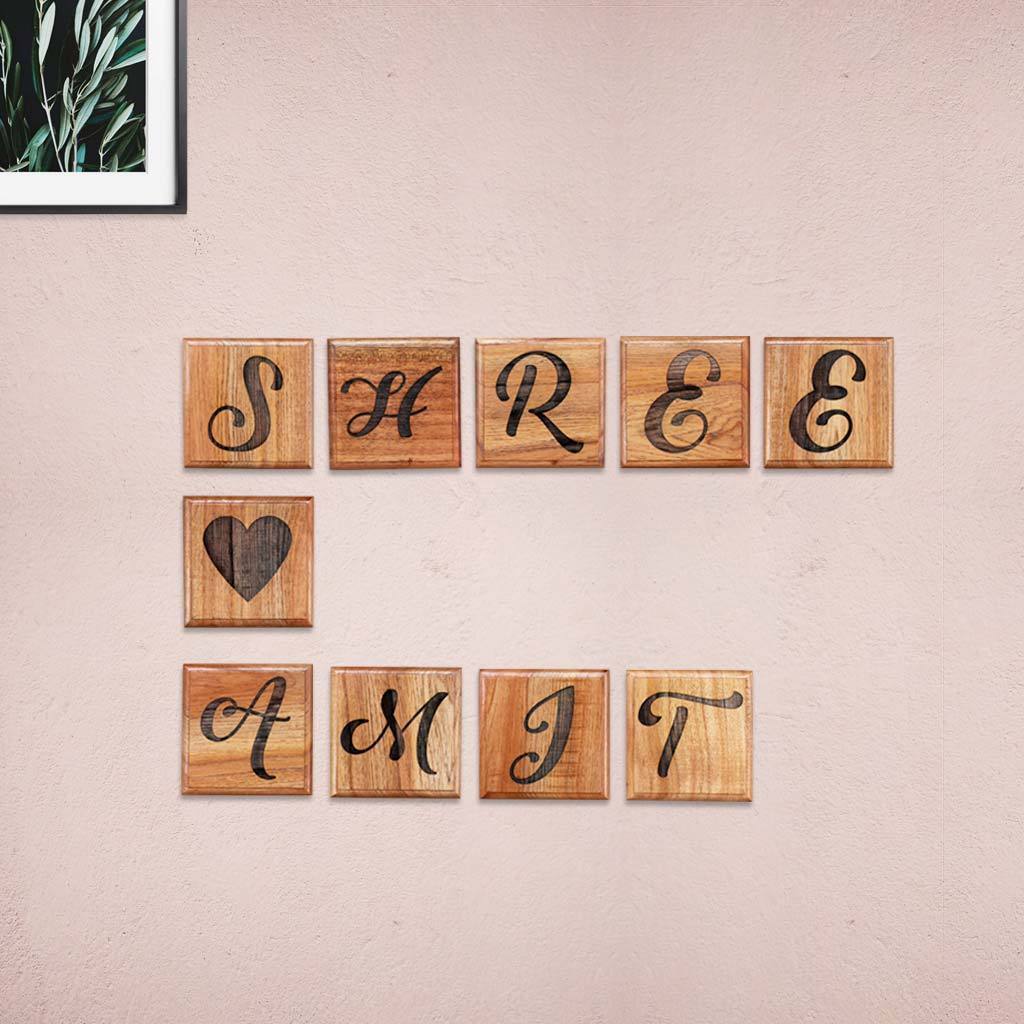 Crossword Wall Art - Large Scrabble Tiles Personalized With Names - Wall Decor for Home by Woodgeek Store