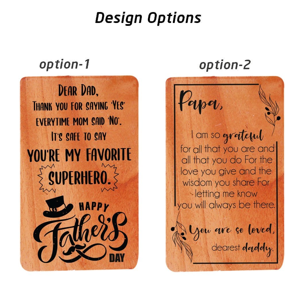 Wooden Greeting Card For Father Fathers Day Cards Dad Birthday
