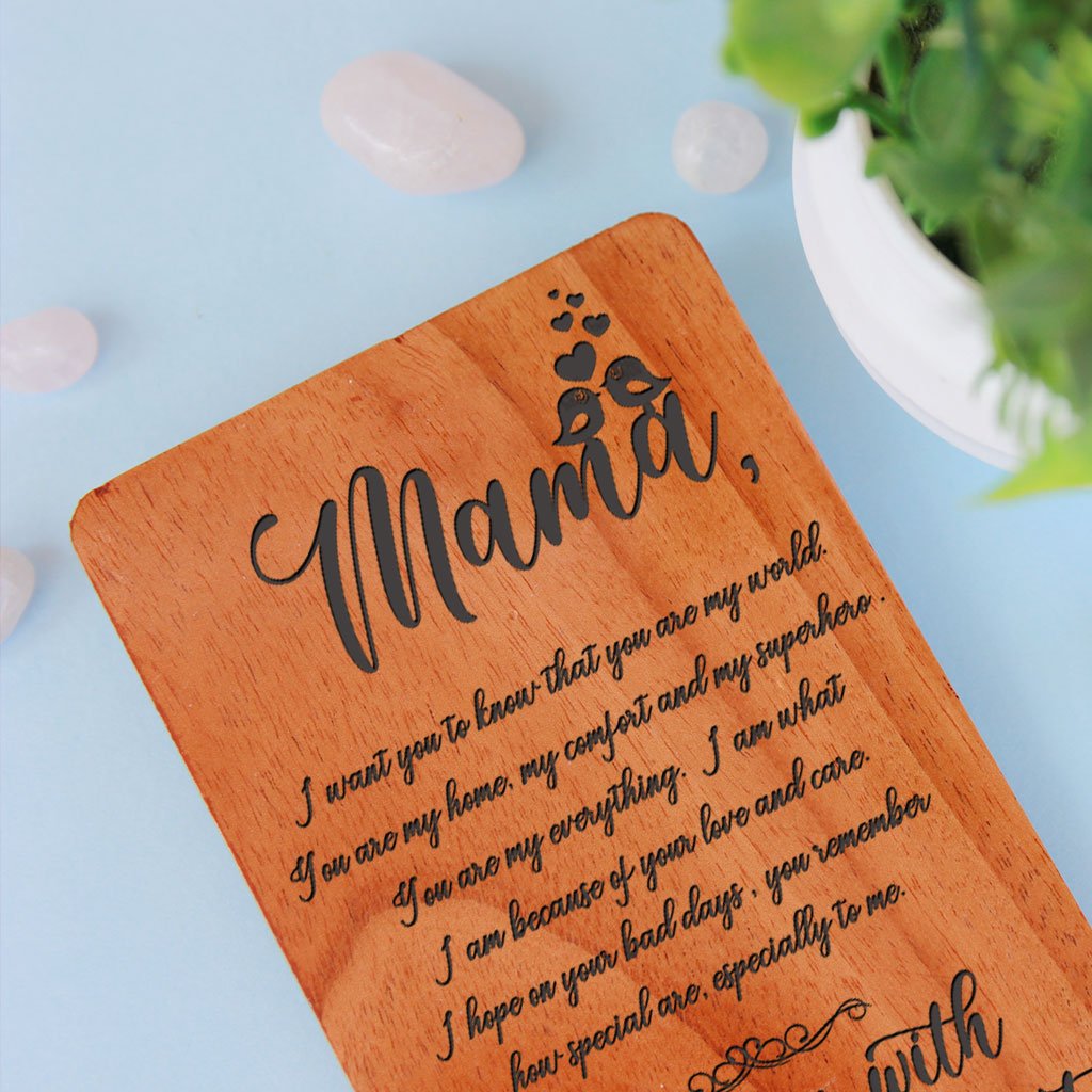 Greeting Card For Mother Mothers Day Cards: Set Of Personalized Wooden Cards
