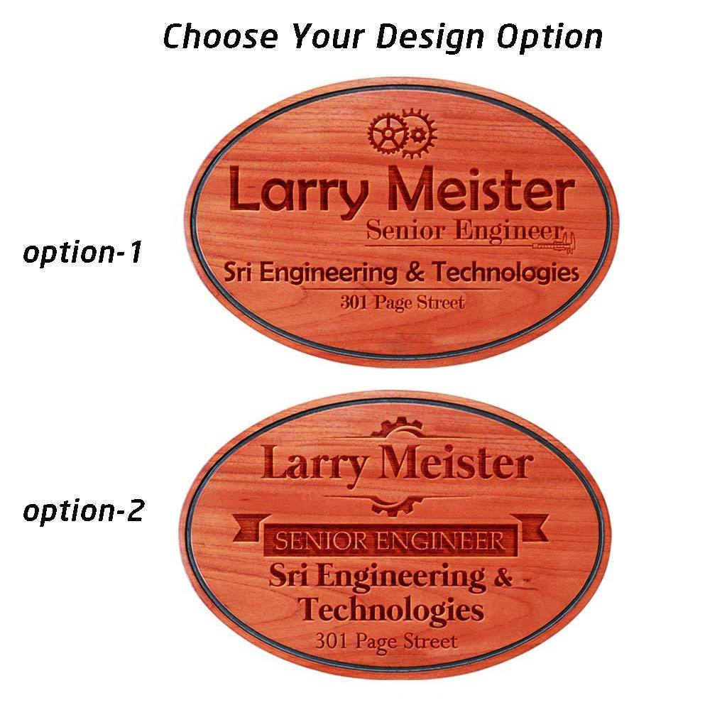 Wooden Name Plates For Engineers. Hanging Engineer Sign.