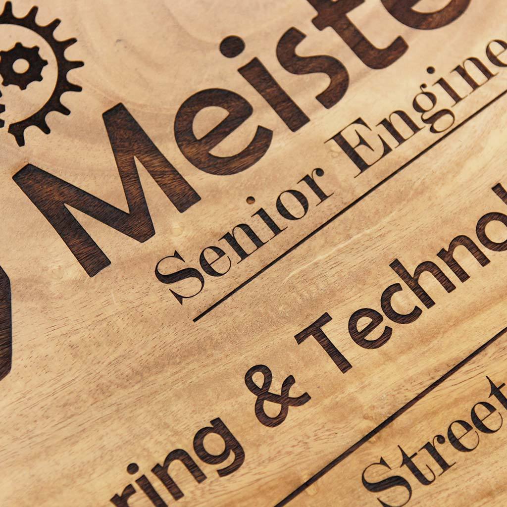 Custom Name Plates For Engineers - Hanging Wooden Sign