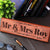 Mr & Mrs Wooden Sign - Wooden Office Desk Nameplates - Personalized House Number Sign by Woodgeek Store