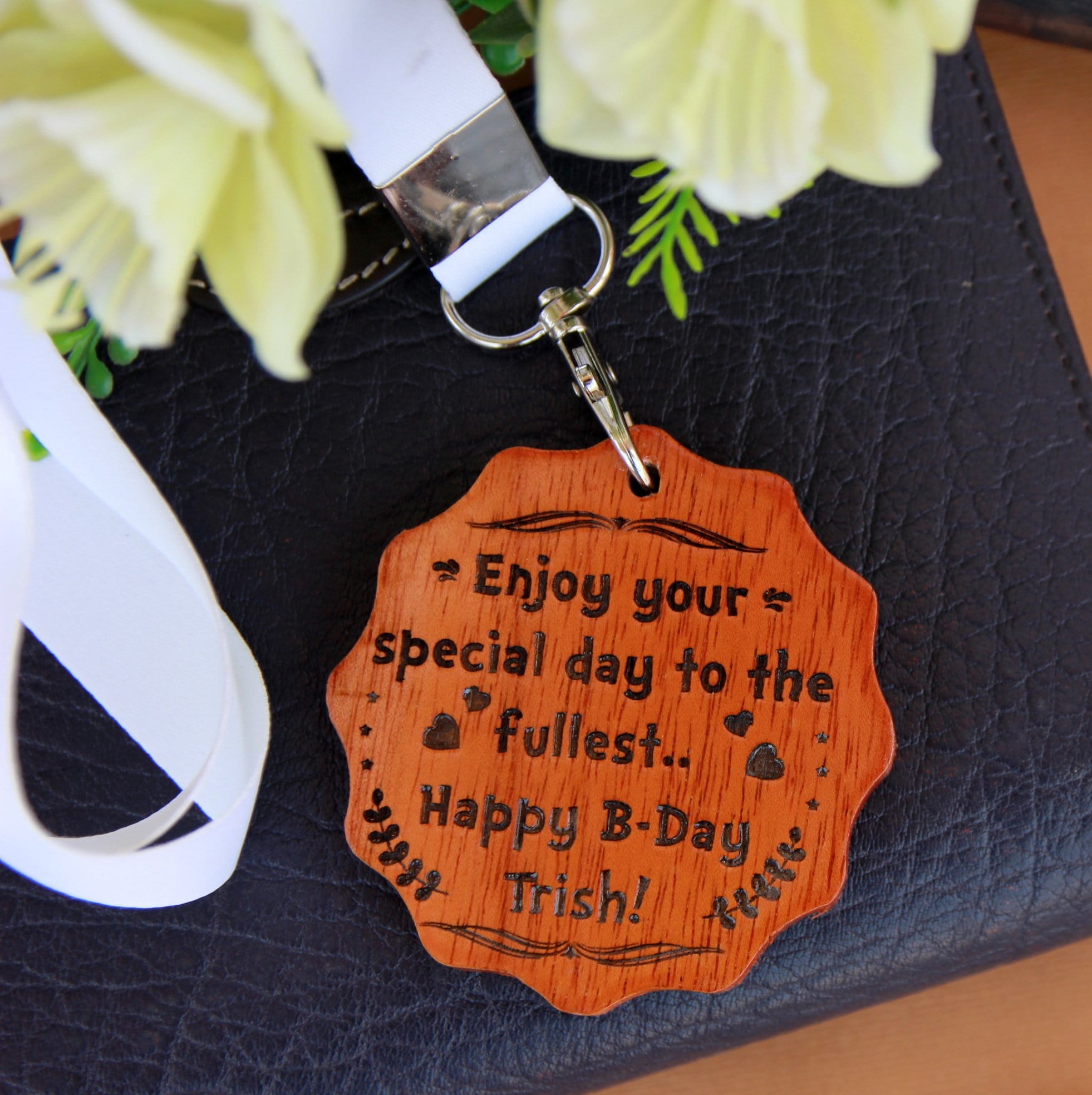 Custom Medal Engraved With Happy Birthday. This is the best birthday gifts for wife and birthday gift for girlfriend. These wooden medals make unique birthday gifts for her and birthday gifts for women.