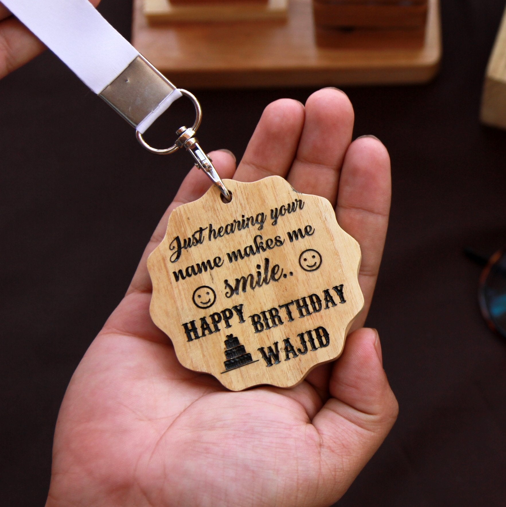 Customize Your Own Wooden Medal With Birthday Wishes As Gift For Husband or Boyfriend.