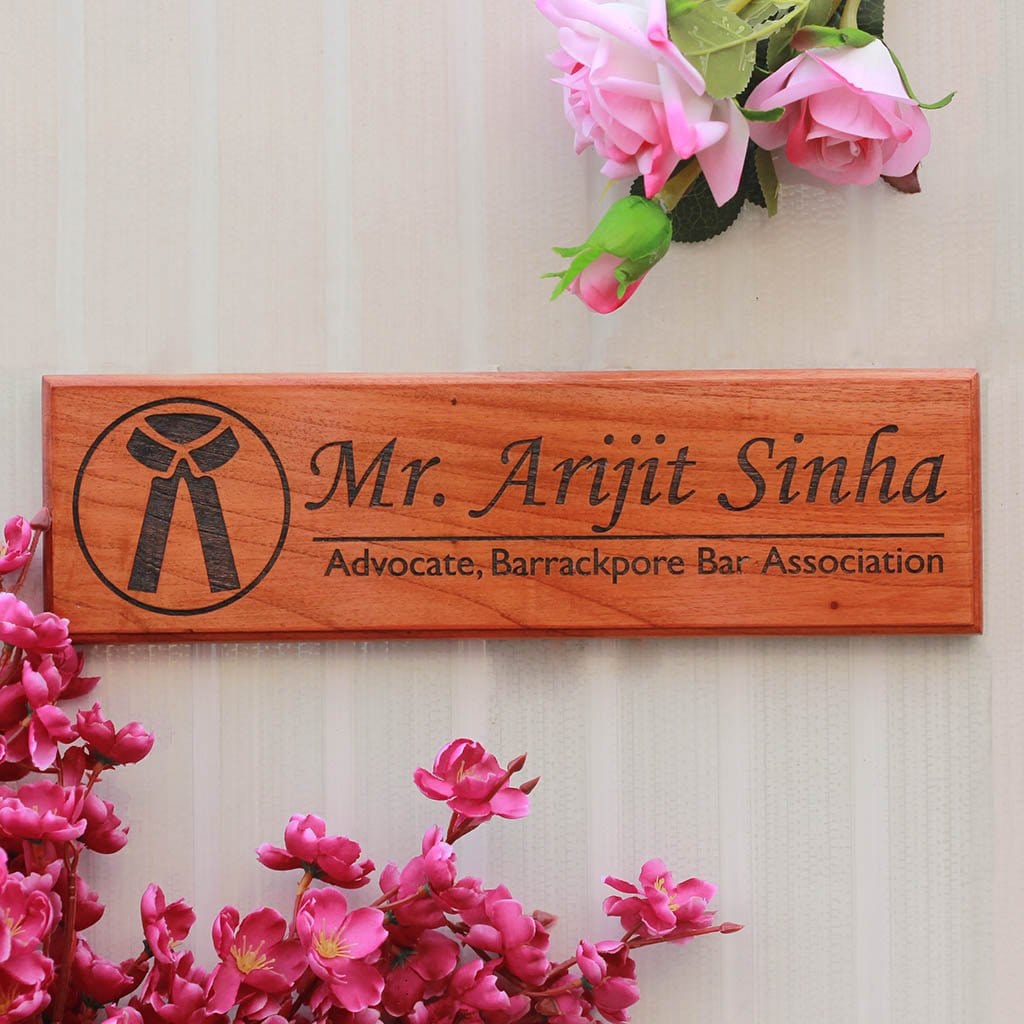 Personalized Wooden Nameplates for Lawyers - Gifts for Lawyers - Desk and Door Name Signs for Office by Woodgeek Store