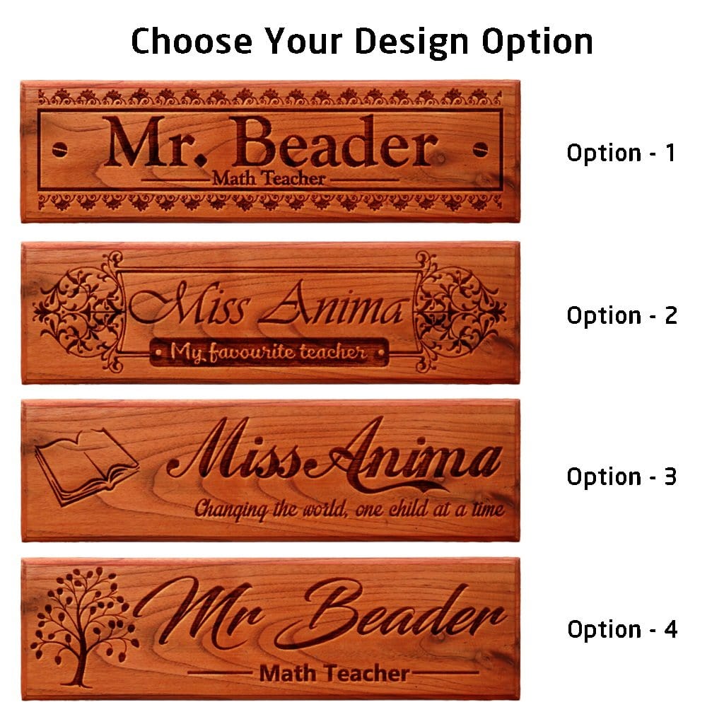 Personalized Wooden Nameplates for Teachers and Professors - Gifts for Teachers on Teacher&#39;s Day - Desk and Door Name Signs for Office by Woodgeek Store
