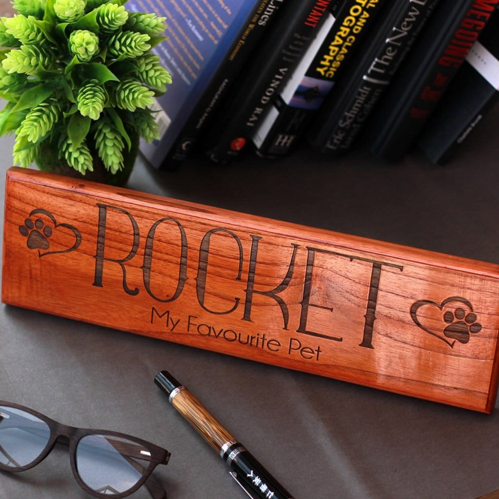 Custom Pet Name Sign Personalized Wooden Nameplate for Cats