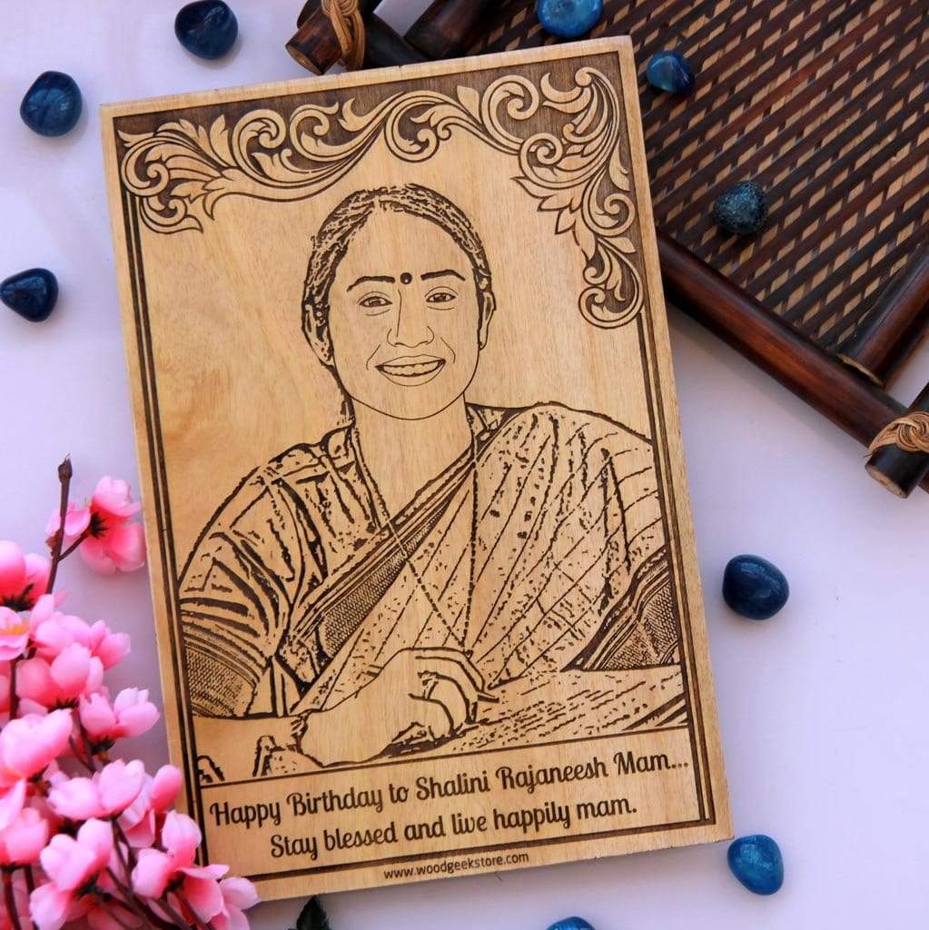 Wooden Birthday Photo Frame - Birthday Gift For Teacher