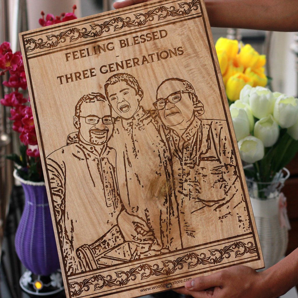 My Crazy Family Wooden Picture Frame - I love My Family Wood Wall Posters - Wood Wall Art Decor - Personalized Gifts for Family - Woodgeek Store