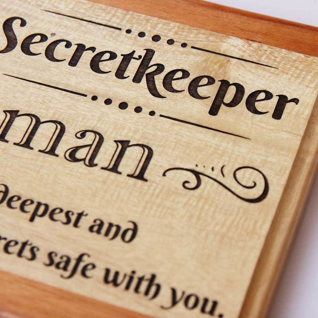 The World&#39;s Best Secretkeeper Wooden Plaque. This wooden trophy and award plaque makes great personalised gifts for friends. This is the perfect friendship day gifts for best friend.