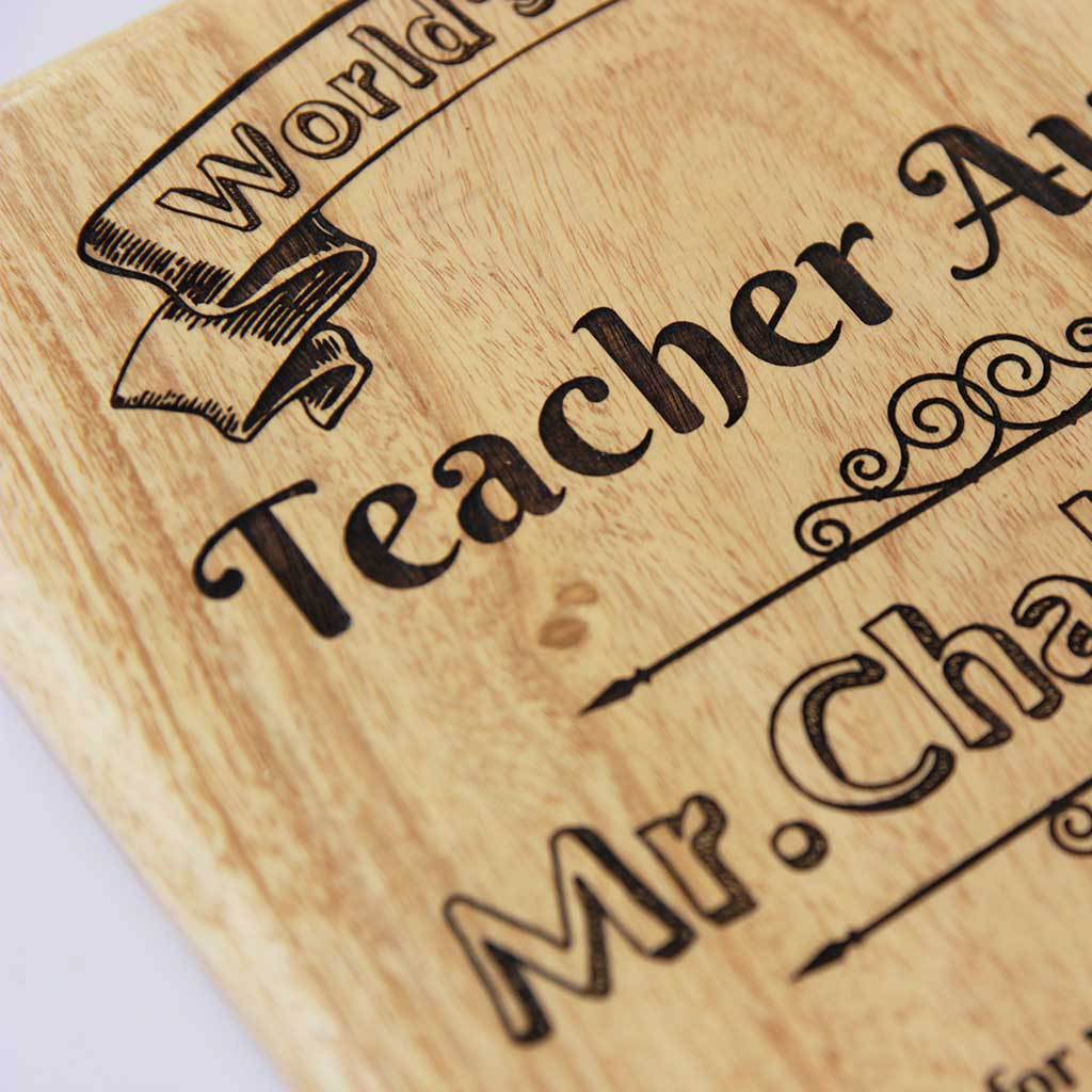 World&#39;s Greatest Teacher Award Wooden Plaque. These Personalized Trophies make great Teacher Appreciation Gifts. This is a cool Teacher&#39;s Day Gift for your Favourite Teacher.