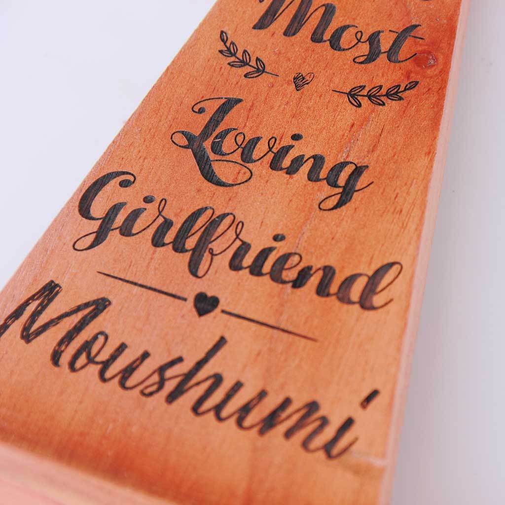 World&#39;s Most Loving Girlfriend Star Trophy. This Wooden Award makes a unique gift for girlfriend. These custom trophies are one of the best romantic gifts for her, anniversary gift or birthday gift for girlfriend.
