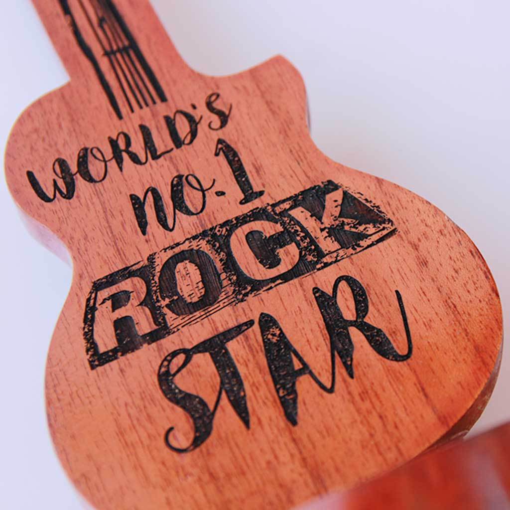 World's No. 1 Rockstar Award & Trophy.  These Custom Trophies Come In The Shape Of A Guitar. This makes Unique Gifts For Musicians. Best Gift For Music Lover Boyfriend. 