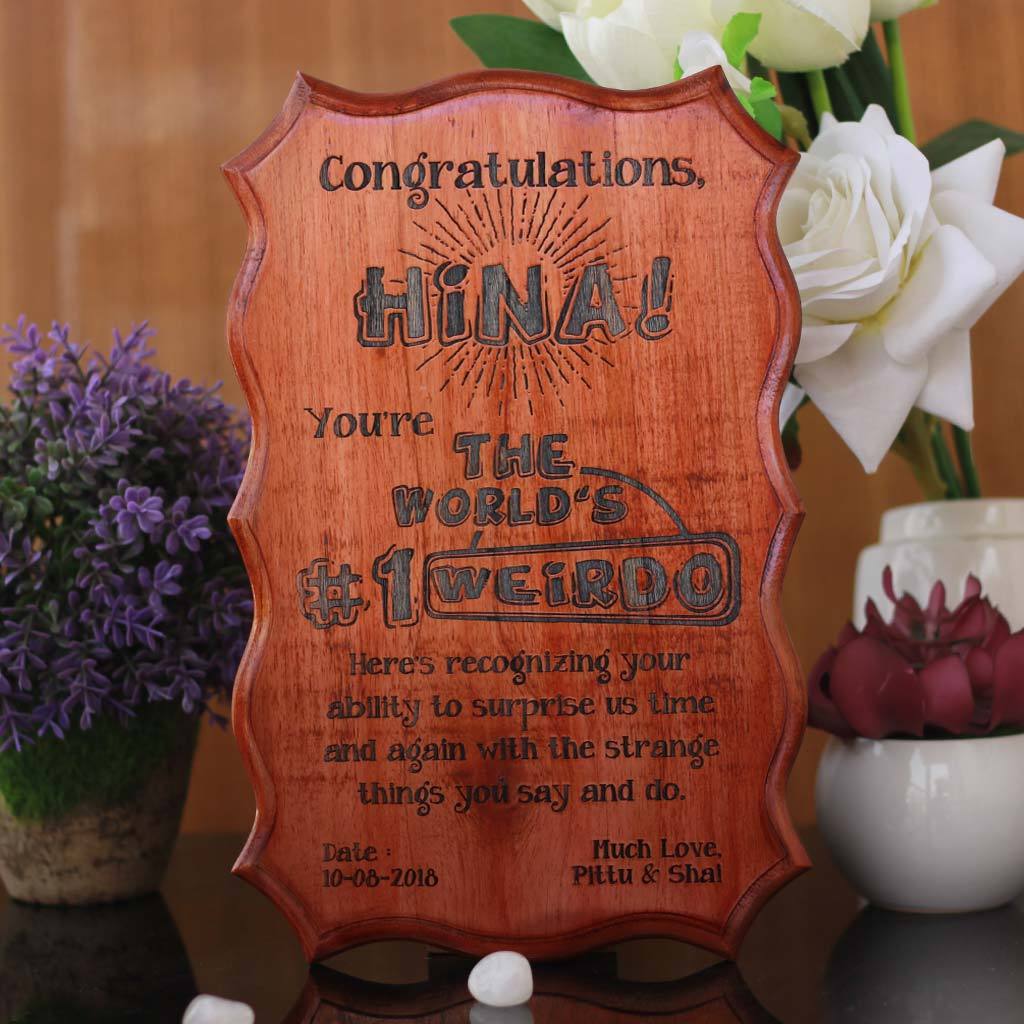 The Biggest Foodie Humorous Awards - Wooden Certificate - Funny Certificates for Friends - Humorous Awards - Woodgeek Store