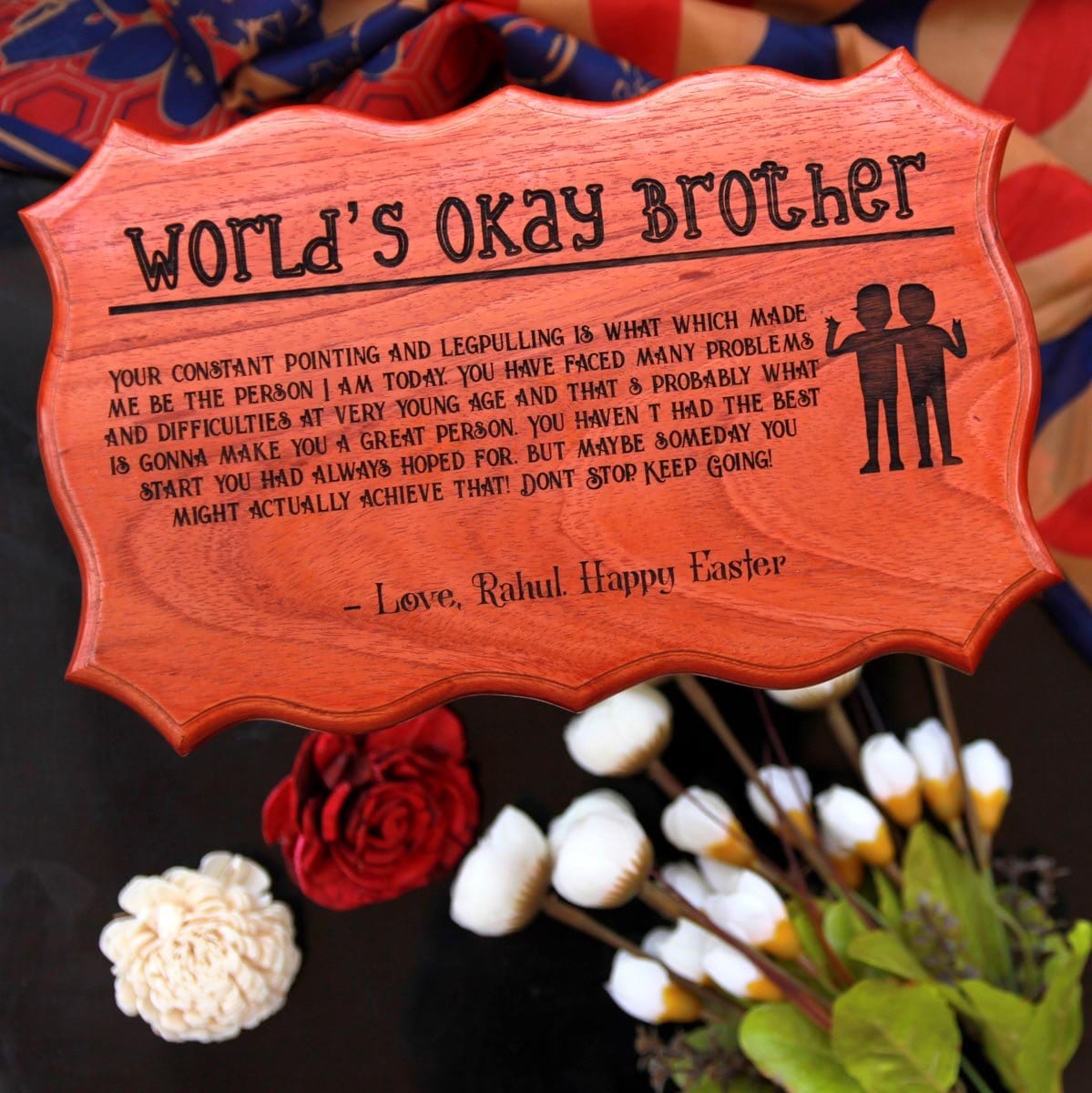 Custom Made Wood Sign For The World&#39;s Okay Brother - This Wood Certificate Plaque Makes One Of The Best Gift Ideas For Brother - Shop More Personalized Gifts For Him Online From The Woodgeek Store.