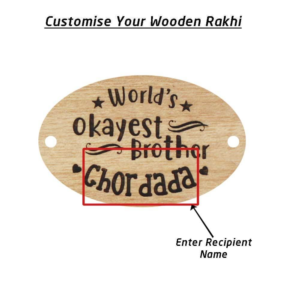 Personalised Rakhi With Name - Wooden Rakhi