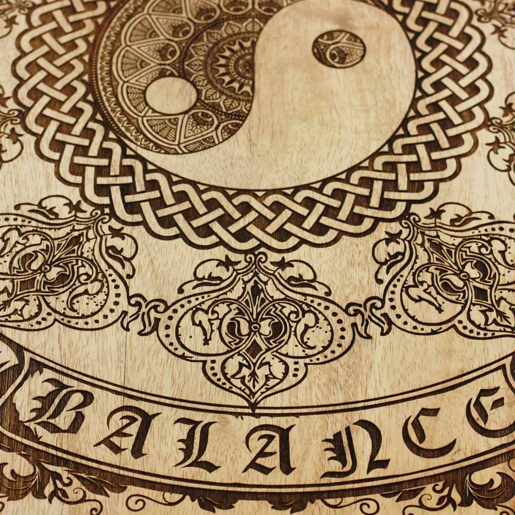 Wood Engraving -  Buy Wood Wall Art Online - Wood Carved Wall Art - Yin &amp; Yang Art on Wood - Woodgeek Store