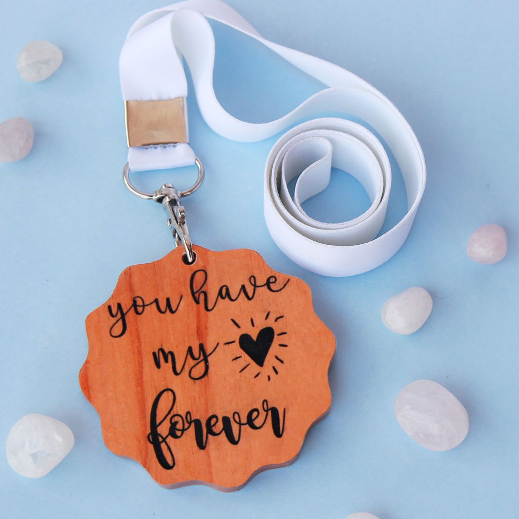 You Have My Heart Forever Wooden Medal. These Custom Medals Make One Of The Most Romantic Gifts For Him And Her. Purchase Custom Medals Online From The Woodgeek Store