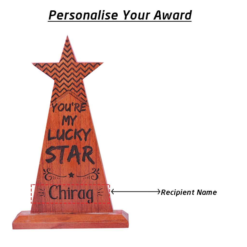 Custom Lucky Star Trophy &amp; Award Engraved With Name