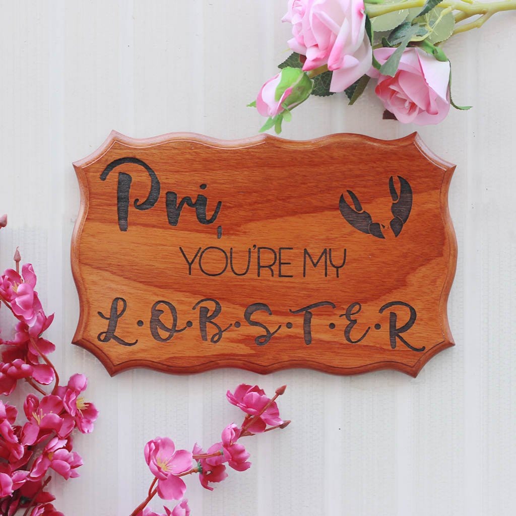 Personalized You're My Lobster Wood Carved Sign - Gifts for Friends Fans - Custom Made Wooden Plaques & Signs by Woodgeek Store