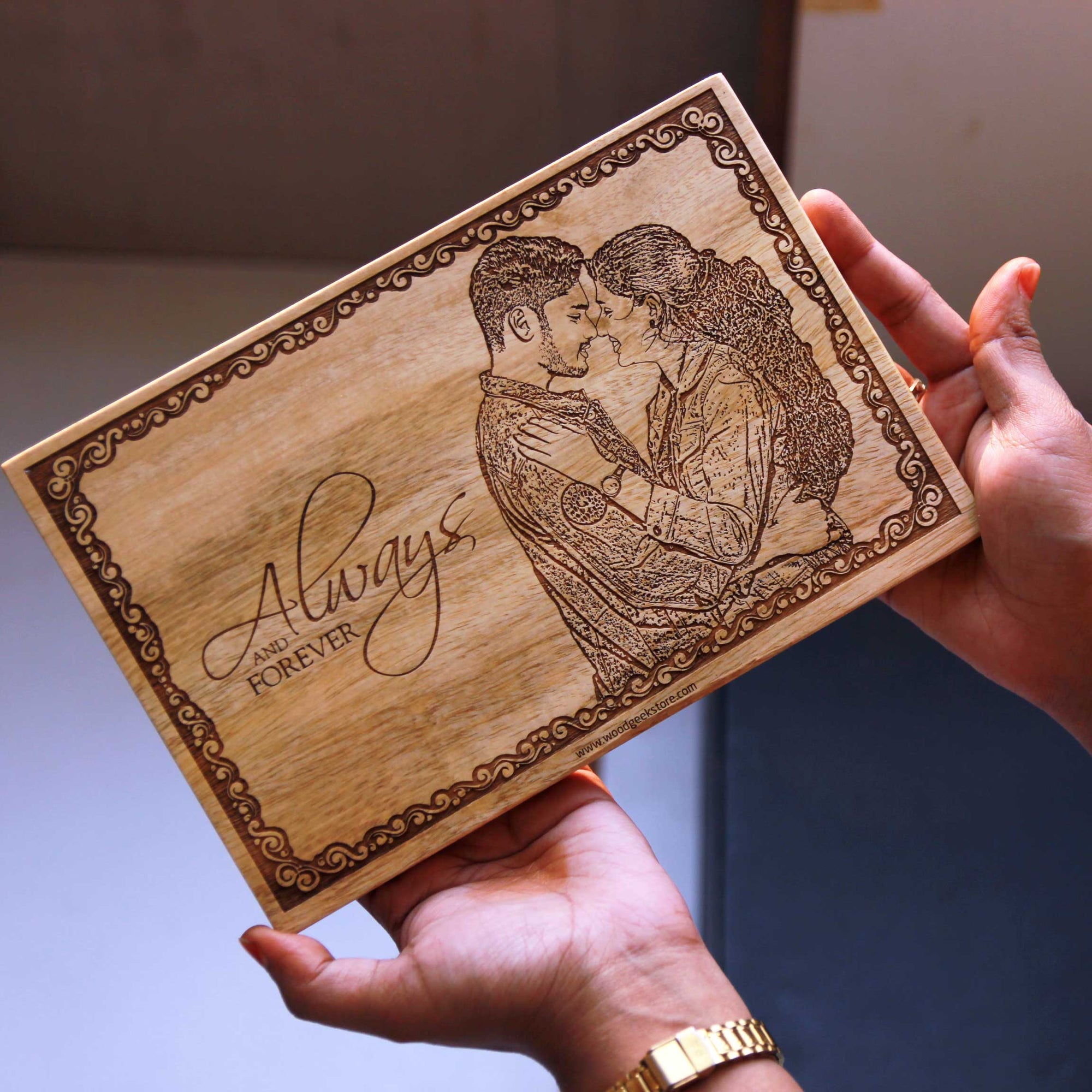 Always & Forever - Engraved Love Promise Wooden Frame