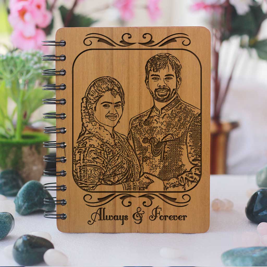 You And Me Always And Forever Wooden Notebook. This Photo Notebook is one of the most romantic gifts for husband. Looking for Gifts for him or gifts for her? This Wooden Notebook Journal Makes One Of The Best Personalized Gifts