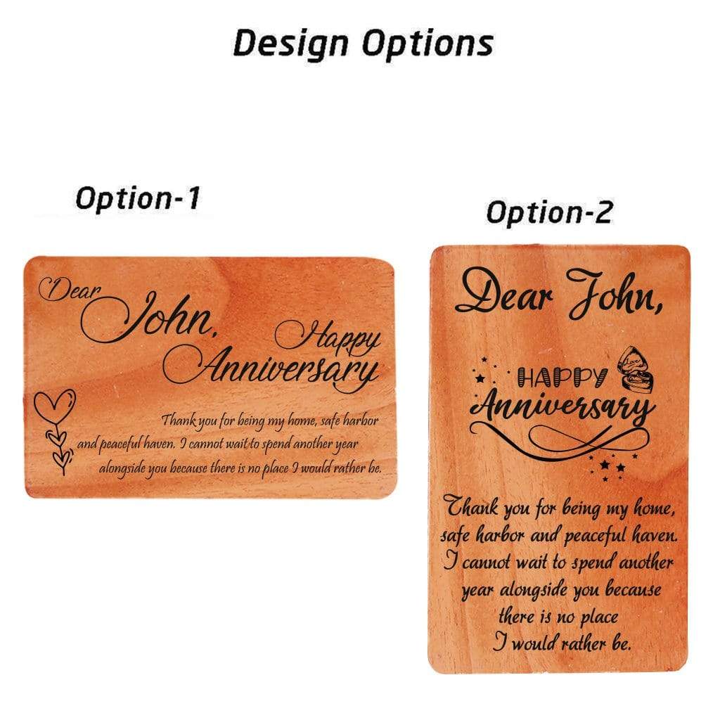 Wooden Anniversary Cards. Anniversary Card Design.
