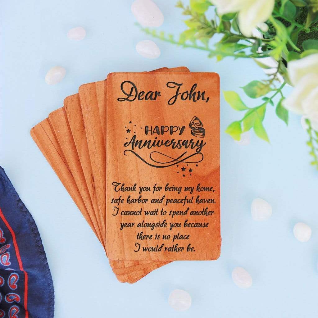 Personalized Anniversary Cards Wooden