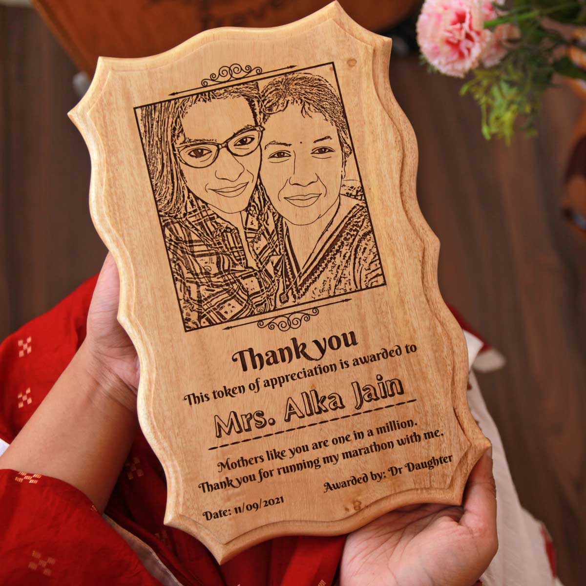 Appreciation Certificate For Mom Engraved In Wood | Mother's Day Gift
