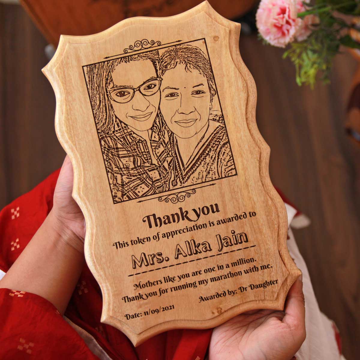 Appreciation Certificate For Mom Engraved In Wood | Mother's Day Gift