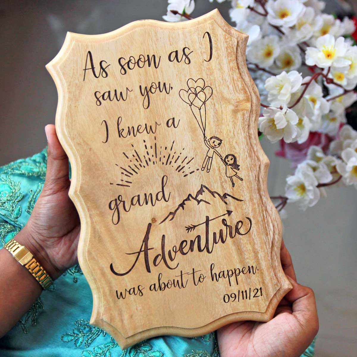 A Grand Adventure Engraved Wood Sign