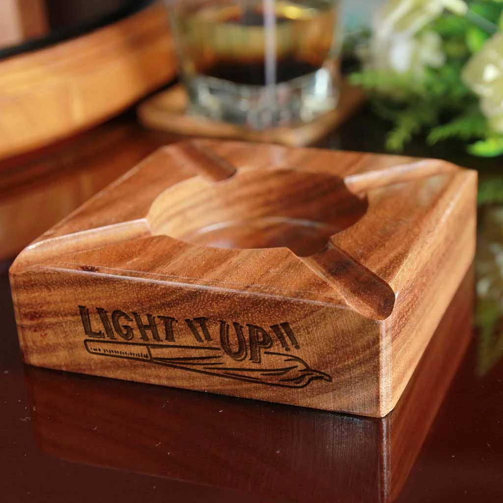 Light It Up-Wooden Ashtray