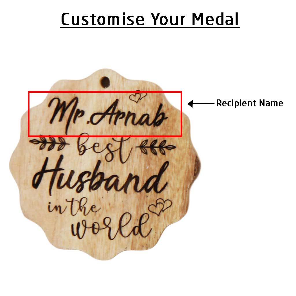 Wooden Medal with Ribbon